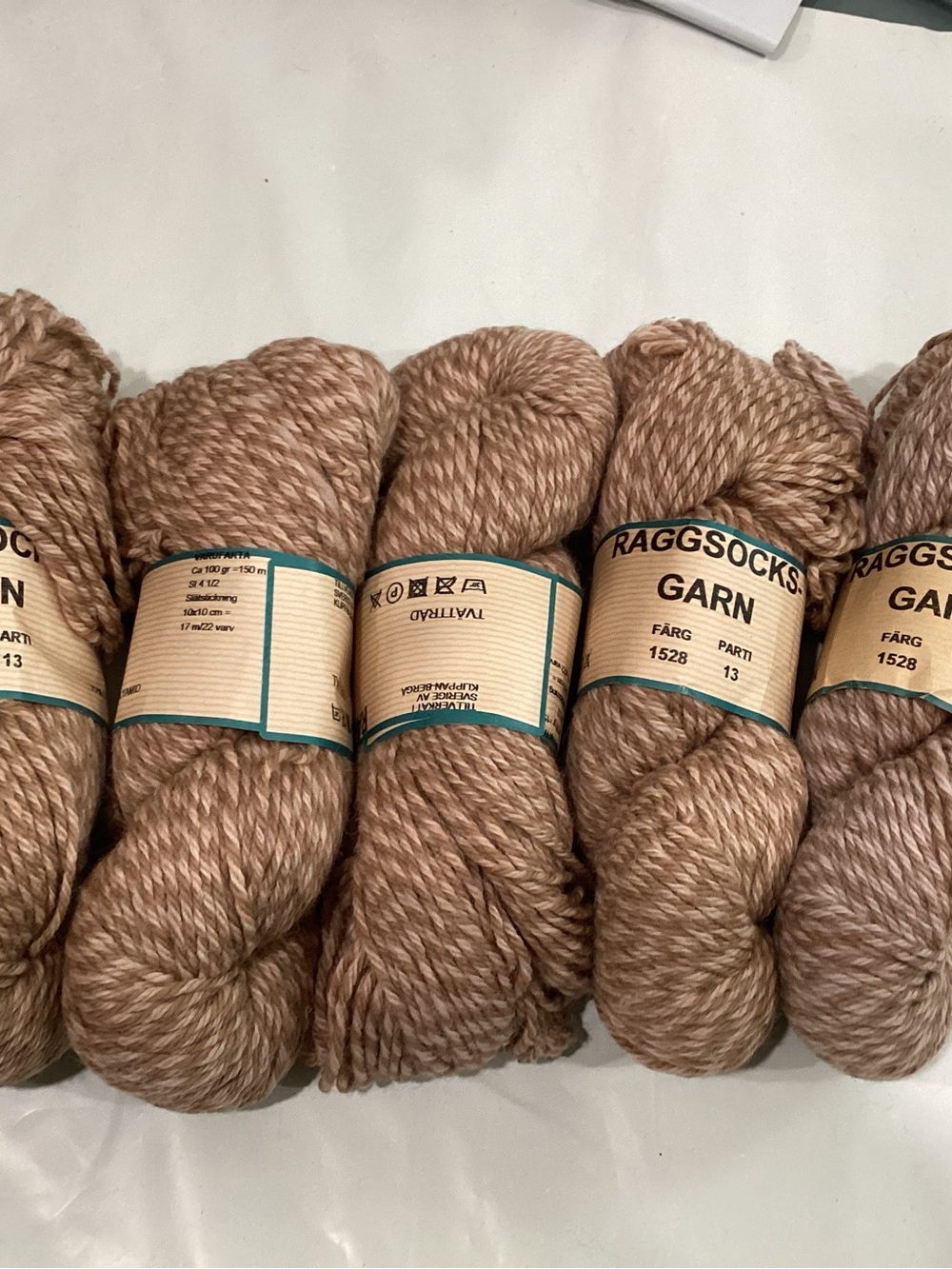 5 hanks of vintage Swedish plied yarn dk weight